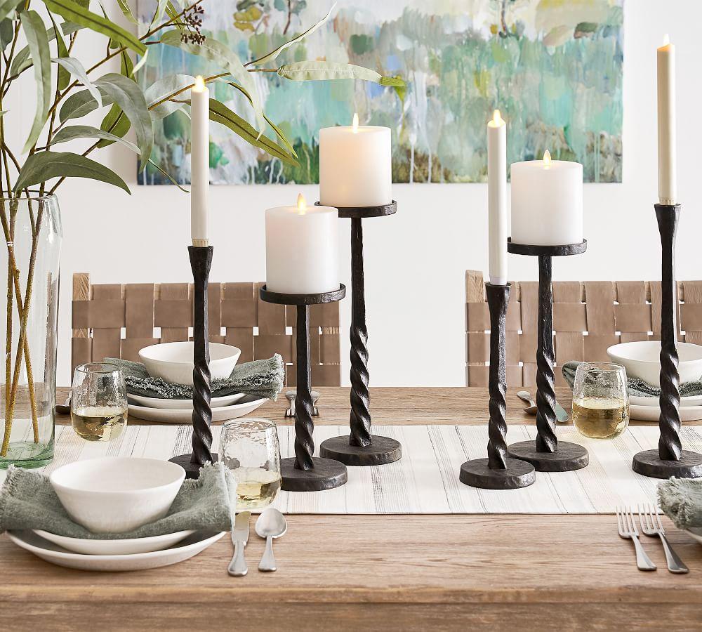 Flickering Flameless Wax Pillar Candle Pottery Barn Australia